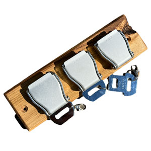 SOLD-Aeroplane Belt Buckle Key Holder (Elm Triple)