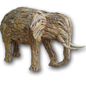 Teak Root Elephant Sculpture Full Size!