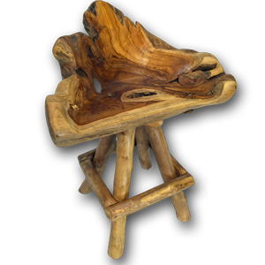 Teak Root Swivel Stool (4 leg)