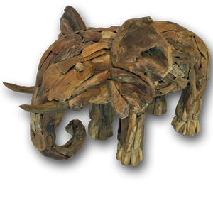 Teak Root Elephant Sculpture m