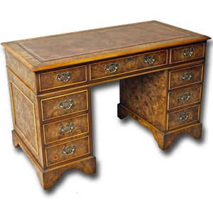 4' x 2' Reproduction Regency pedestal desk