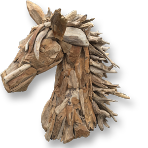Teak Root Horse Head Sculpture