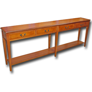Extra Long Sheraton Hall Table in Yew Wood