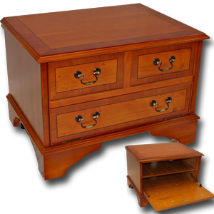Small TV Stand with Mock Chest Front