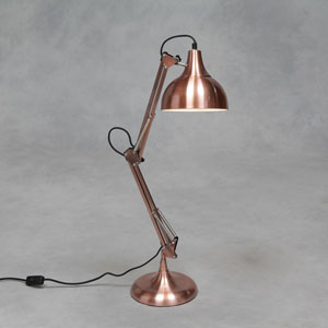 Vintage Copper Traditional Large Desk Lamp