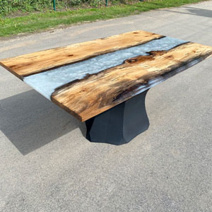 Elm River Dining Table Grey Pearl