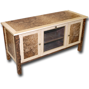 Bespoke Art Deco Burr Walnut TV Stand