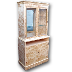 Burr Poplar Glazed bookcase