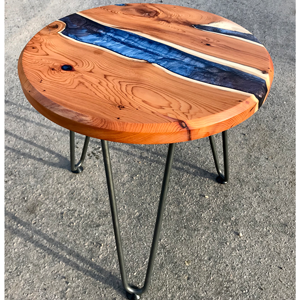 Yew Circular Resin River Side Table 2