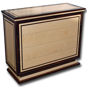 Ebony & Maple Art Deco Style Chest of Drawers