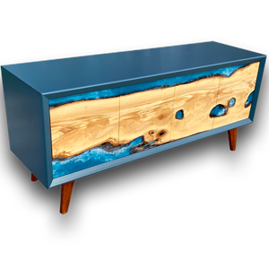 Contemporary Media Unit with Olive River Doors
