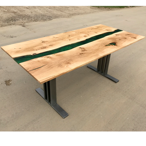 Pippy Oak & Green River Dining Table (SOLD)