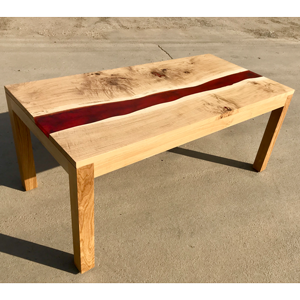 French Oak & Lava Red River Dining Table (SOLD)