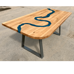 Oak & Blue Resin River Dining Table (SOLD)
