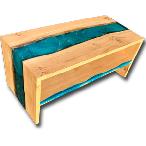 Pippy Oak & Blue Resin River TV Stand/Coffee Table