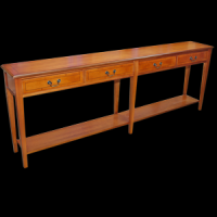 Extra Long Sheraton Hall Table in Yew Wood
