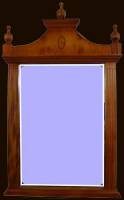 Antique Reproduction Marquetry Wall Mirror