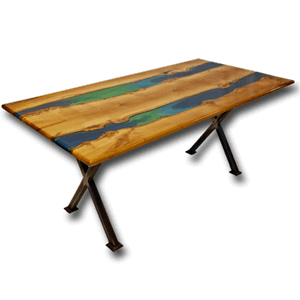 Oak & Resin Live Edge River Dining Table (SOLD)