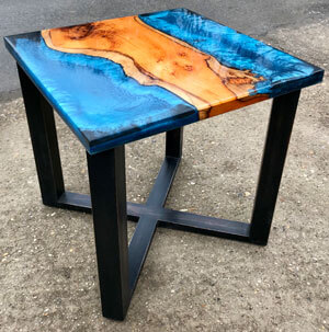 Yew & Blue Resin River Lamp Table (SOLD)