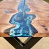 Burr Elm & Deep Sea River Dining Table 280x125cm Thumbnail
