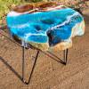 Teak & Resin Ocean Art Side Table 2 Thumbnail