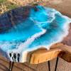 Teak & Resin Ocean Art Side Table 3 Thumbnail