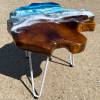 Teak & Resin Ocean Art Side Table  Thumbnail
