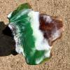 Teak & Resin Ocean Art Side Table Green 1 Thumbnail