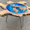 UK Teak & Ocean Resin Side Table Thumbnail