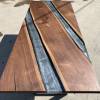 Angled Walnut & Terminator Silver River Dining Table Thumbnail