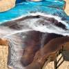 Teak & Resin Ocean Art Side Table 1 Thumbnail