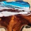 Teak & Resin Ocean Art CoffeeTable 5 Thumbnail