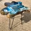 Teak & Resin Ocean Art Side Table 4 Thumbnail