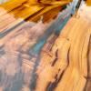 Yew Dining Bench With Resin Detail Thumbnail