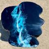 Teak & Resin Dark Ocean Art Side Table Thumbnail