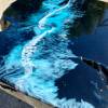 Teak & Resin Dark Ocean Art Side Table Thumbnail