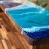 Walnut Bookcase & Ocean Art Resin Thumbnail