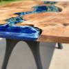 Full Burr Elm & Deep Sea Artwork Dining Table Thumbnail