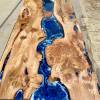 Full Burr Elm & Deep Sea Artwork Dining Table Thumbnail