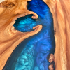 Burr Elm & Resin River Dining Table Thumbnail