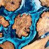 Burr Elm Islands Circular Resin Dining Table Thumbnail