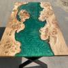 Burr Oak River Dining Table Custom Green Thumbnail