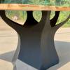 Burred Oak Dining Table & Grey Pearl Resin River Thumbnail