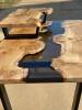 Burred Oak River Desk Smokey Grey Resin & Riser Thumbnail