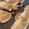 Burred Oak River Desk Smokey Grey Resin & Riser Thumbnail