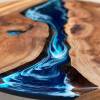 Circular Elm & Deep Sea River Coffee Table Thumbnail