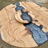 Burred Oak Circular River Table & Lazy Susan Thumbnail