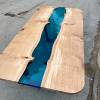 Clear Blue River Dining Table in Oak Thumbnail