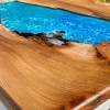 Burred Elm Resin River Coffee Table Ocean Effect Thumbnail