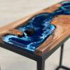 Burr Elm & Deep Sea Console Table Thumbnail